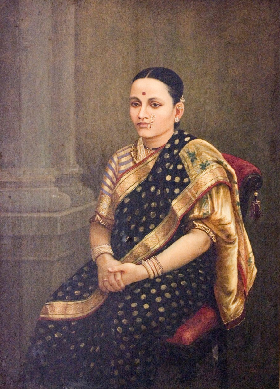 Bir Bayan Portresi by Raja Ravi Varma