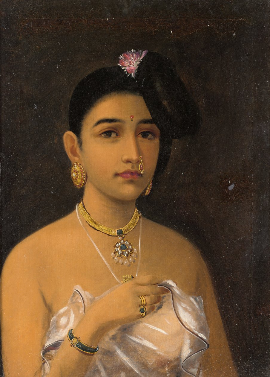 Maliyali Güzellik (tuval üzerine yağlı boya) by Raja Ravi Varma