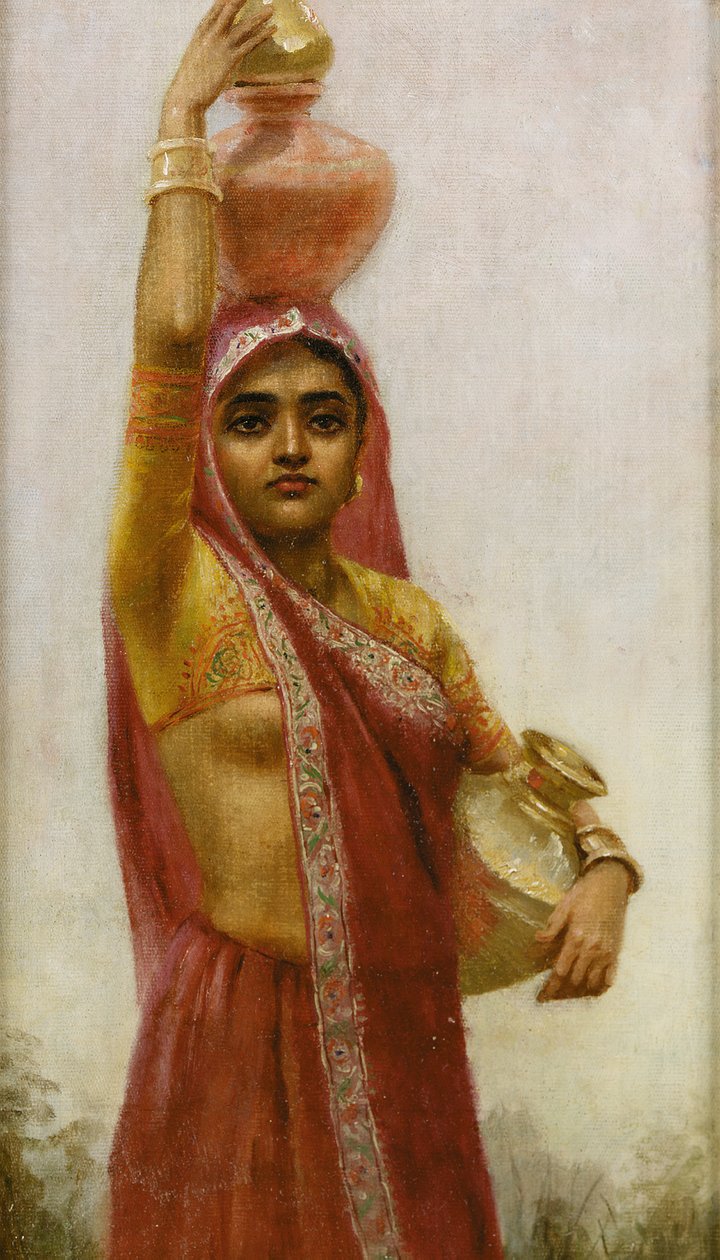Köy Belle (tuval üzerine yağlı boya) by Raja Ravi Varma