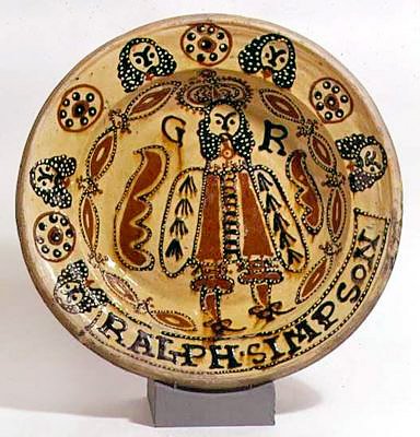 Metropolitan Slipware dekoratif kase, c.1680 (sırlı çanak çömlek) by Ralph Simpson