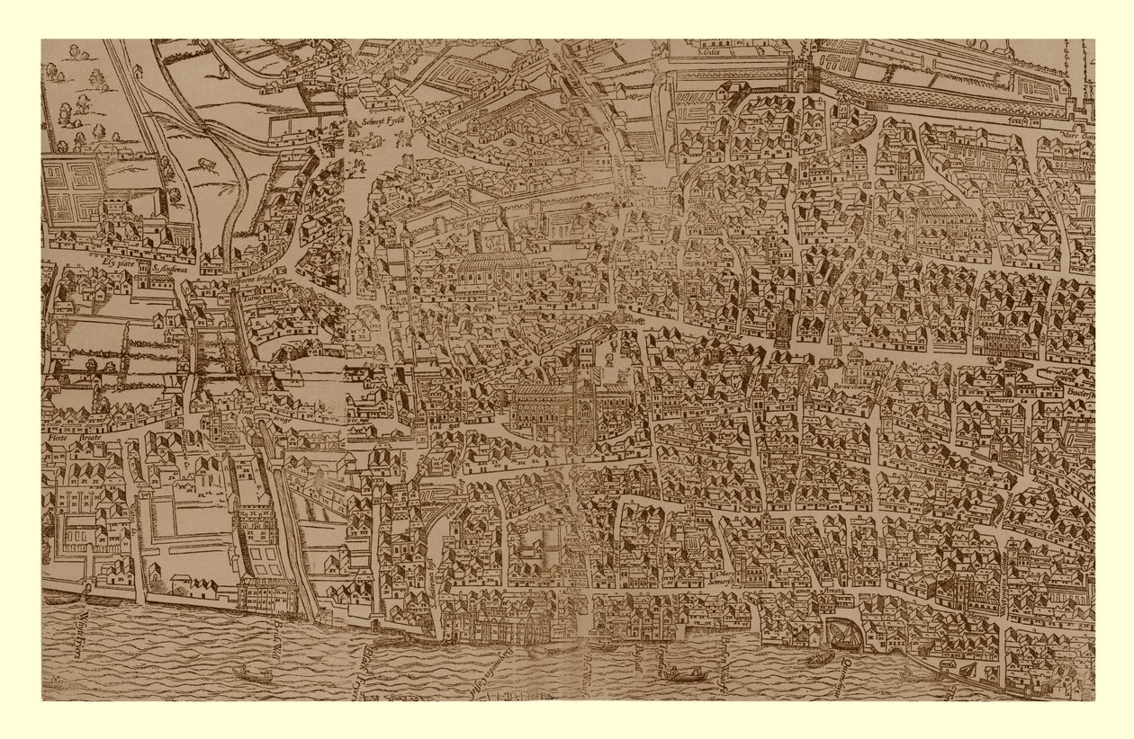 Londra Şehri, c1560-1620, 1886 by Ralph Agas