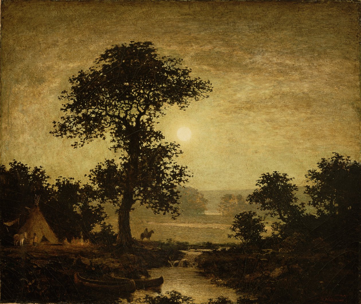 Mehtap, c.1885-89 (tuval üzerine yağlı boya) by Ralph Albert Blakelock