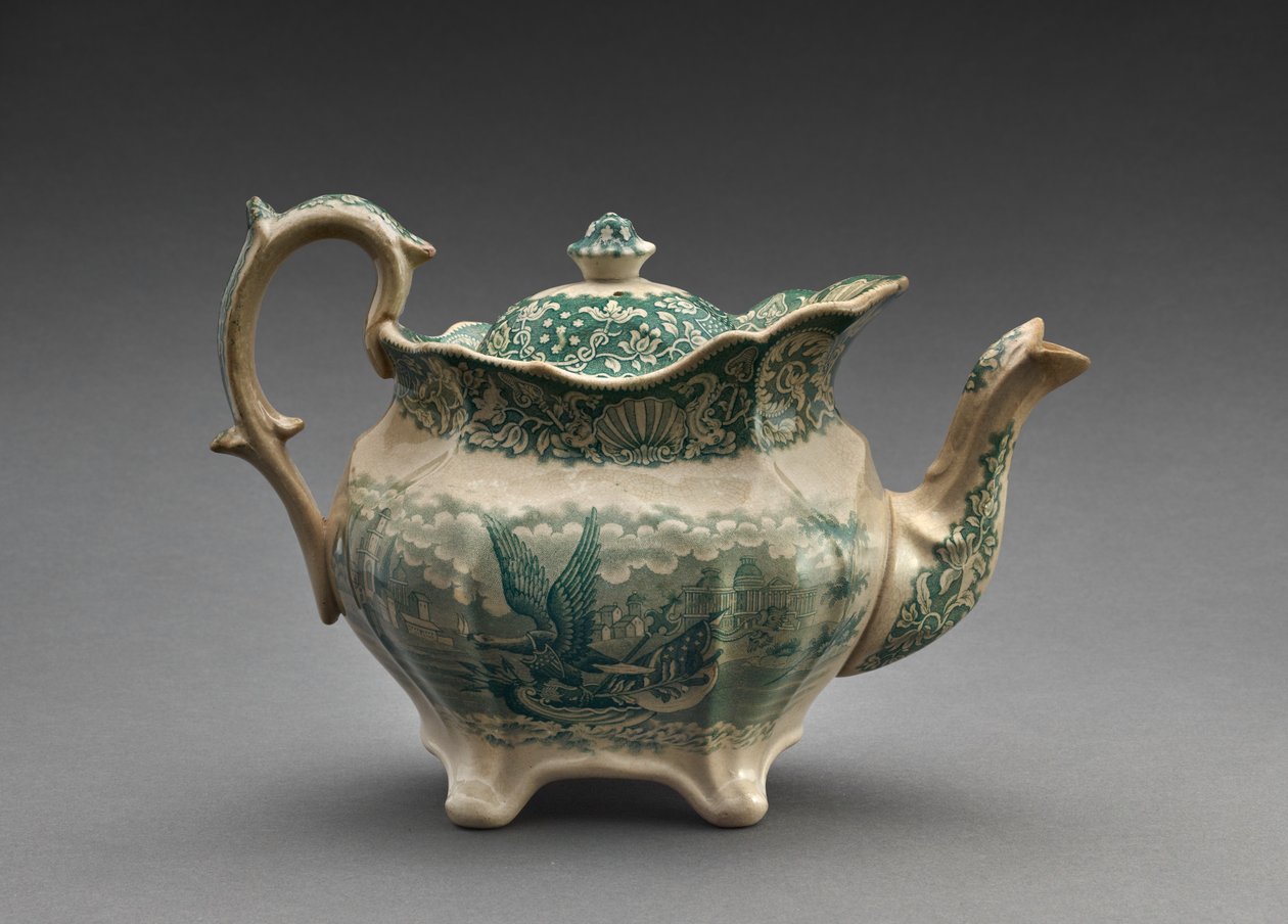 Çaydanlık, c.1847-49 (kurşun sırlı, transfer baskılı) by Ralph Hall