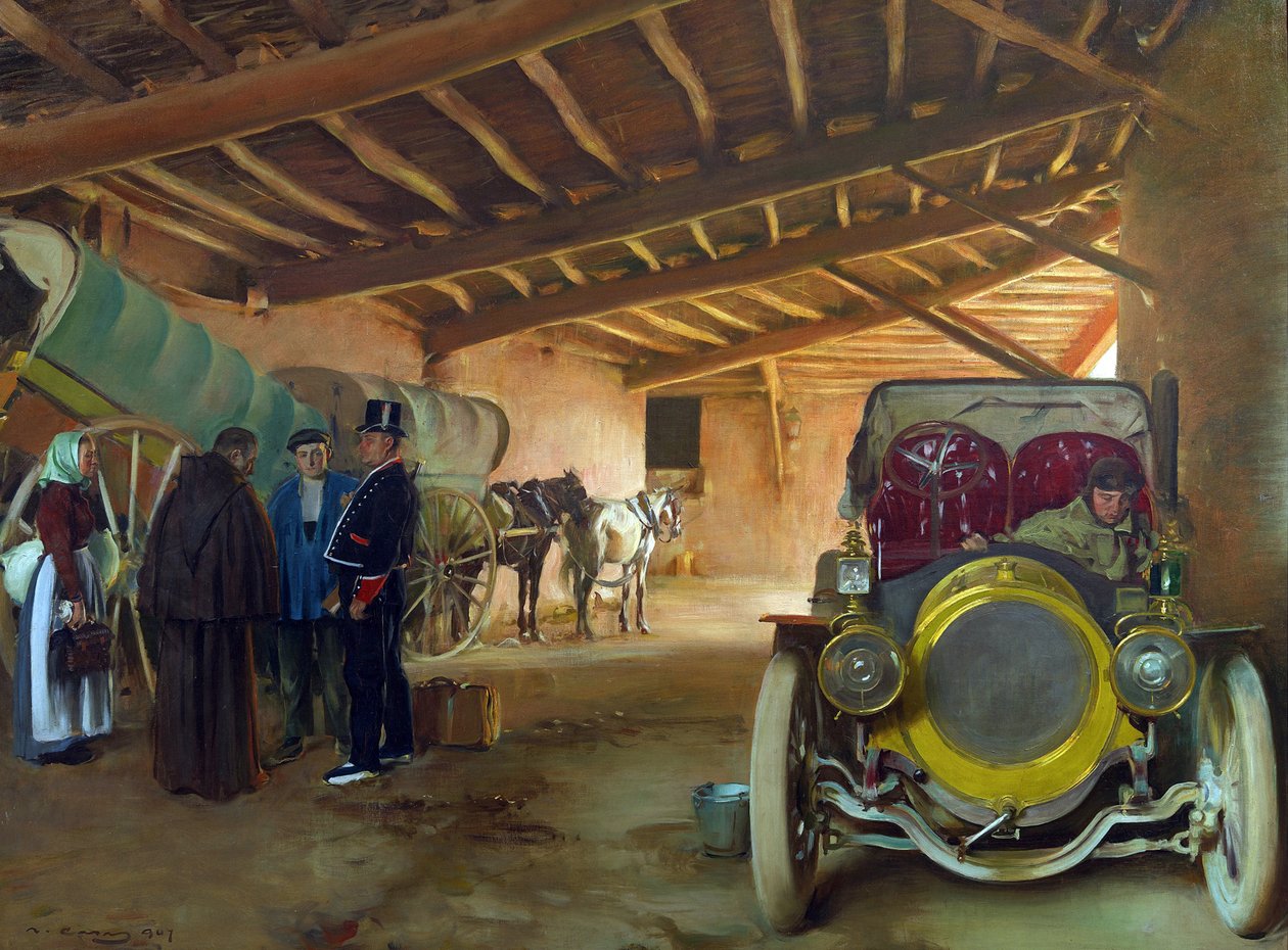 The Coach House par Casas, Ramon (1866-1932) by Ramón Casas