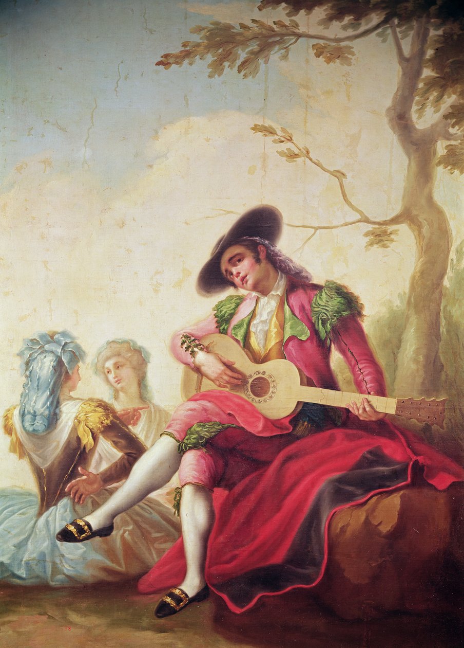 The Elegant Man Playing Guitar  by Ramon Bayeu y Subias