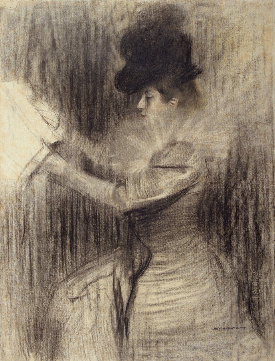 kadın figürü by Ramon Casas i Carbo