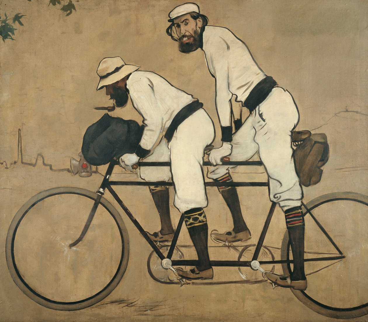 Ramon Casas and Pere Romeu on a Tandem  by Ramon Casas i Carbo