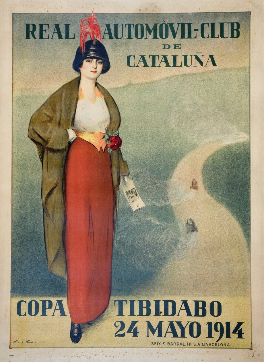 Real Automovil Club de Cataluna (Poster) - Oeuvre de Ramon Casas (1866-1932) - 1914 - Renkli litografi - 110x81.7 - Museu Nacional d