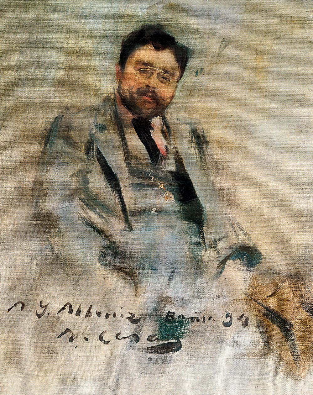 Isaac Albeniz'in 34 yaşındaki portresi (tuval üzerine yağlı boya) by Ramon Casas i Carbo