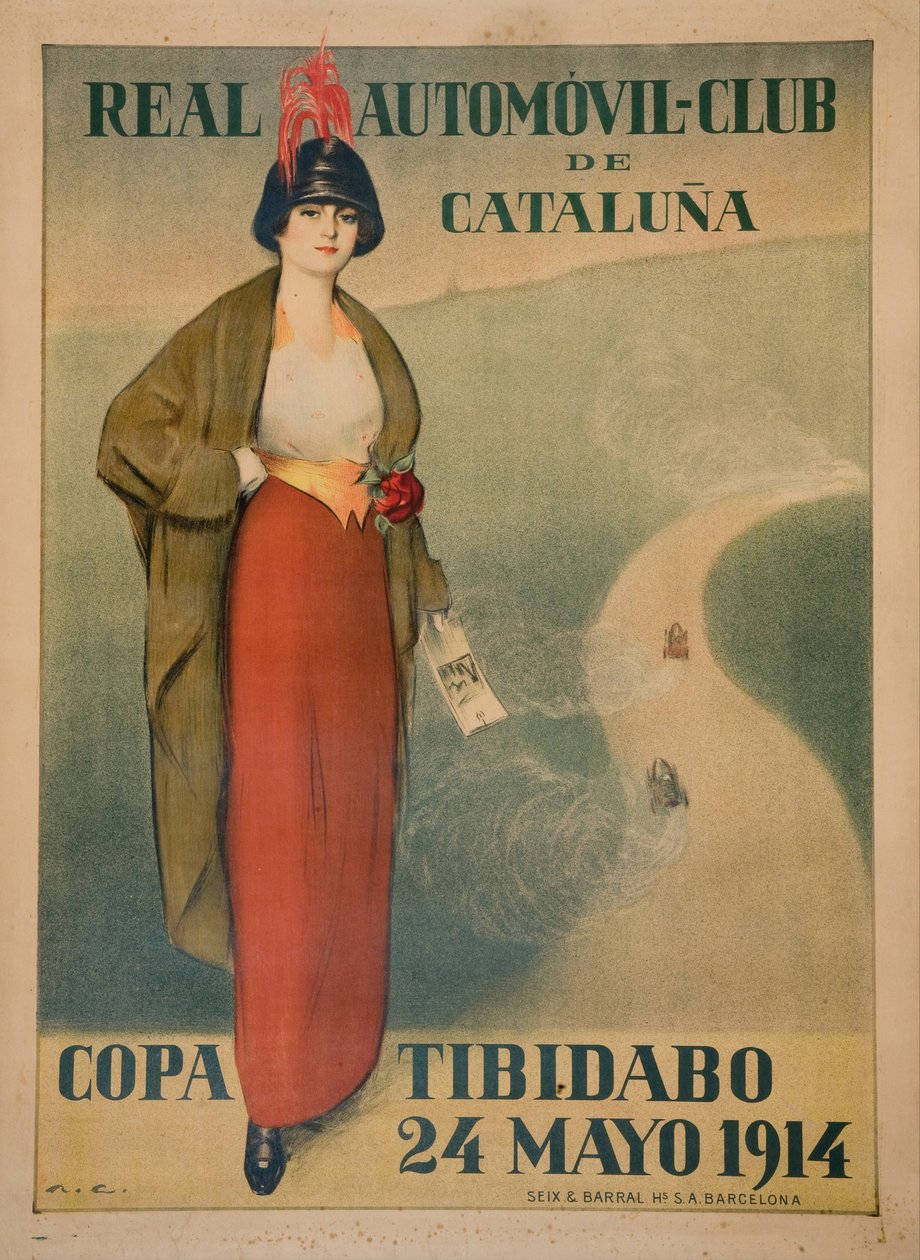 Katalonya Kraliyet Otomobil Kulübü Posteri by Ramon Casas i Carbo