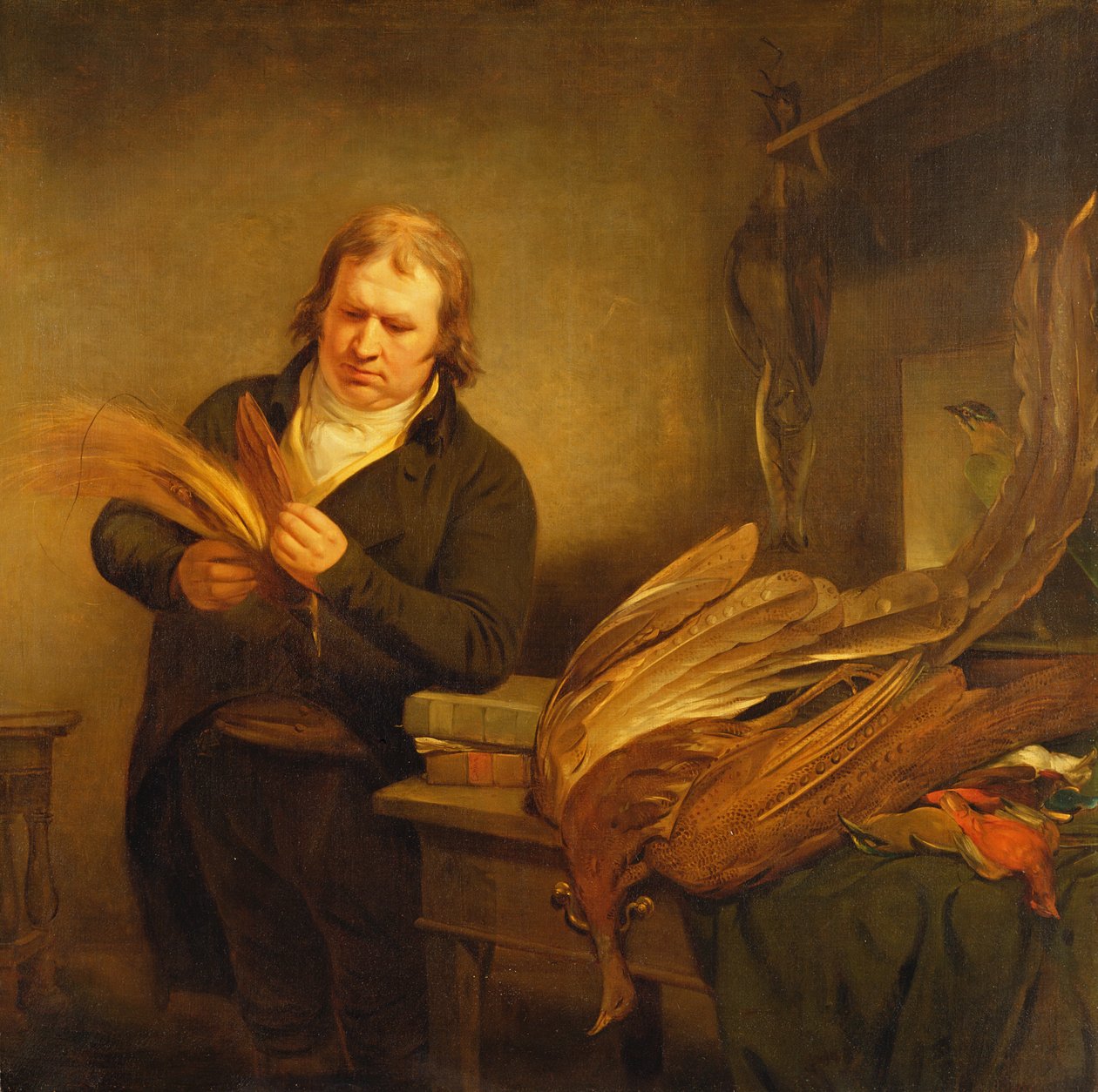 Bir Ornitolog, muhtemelen Bay Thomson, Leverian ve British Museums'a Hayvan ve Kuş Koruyucu, 1802 by Ramsay Richard Reinagle