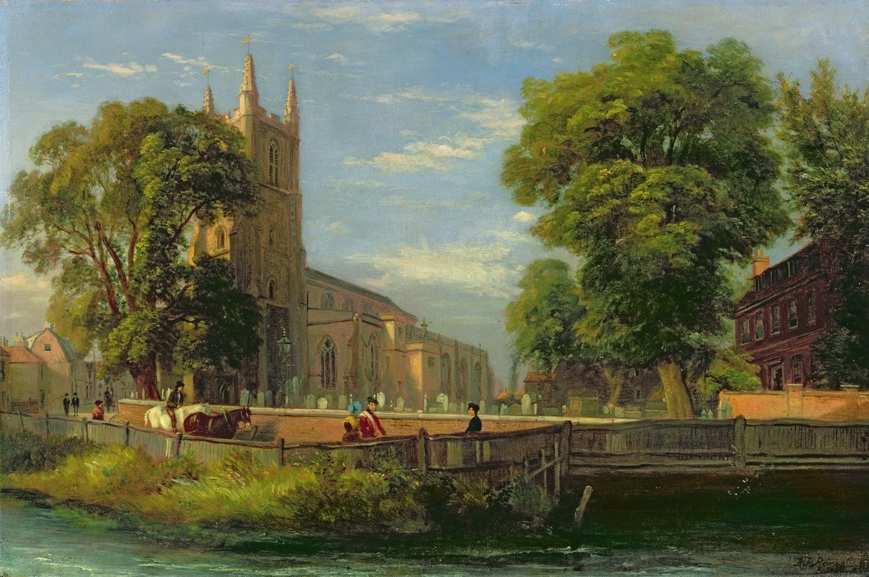 Croydon Parish Kilisesi, 1839 by Ramsay Richard Reinagle