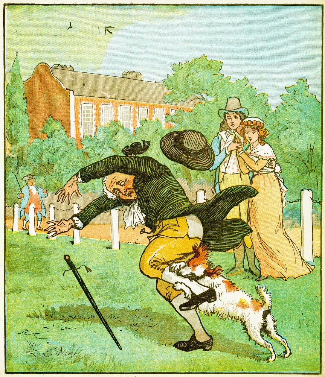 Deli Bir Köpeğin Ölümü Üzerine Bir Elegy için İllüstrasyon, 1879 by Randolph Caldecott