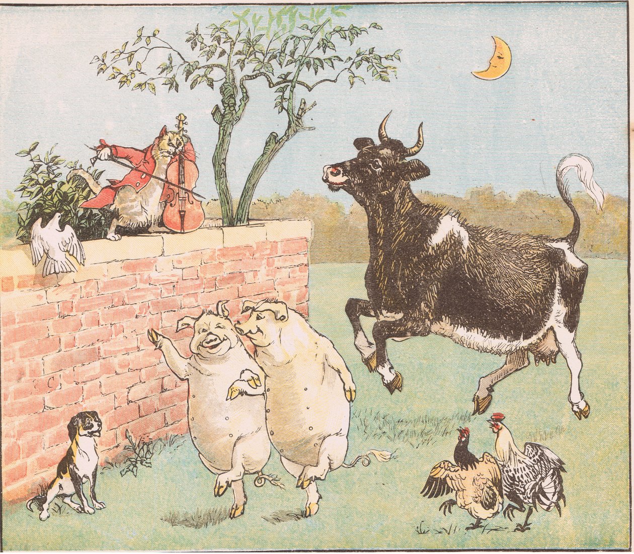 İnek ayın üzerinden atladı by Randolph Caldecott