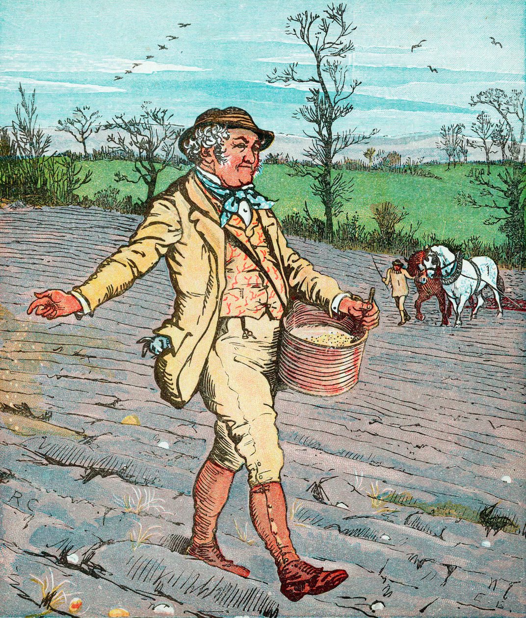 Çiftçi ekim tohum yayını, 1881 by Randolph Caldecott