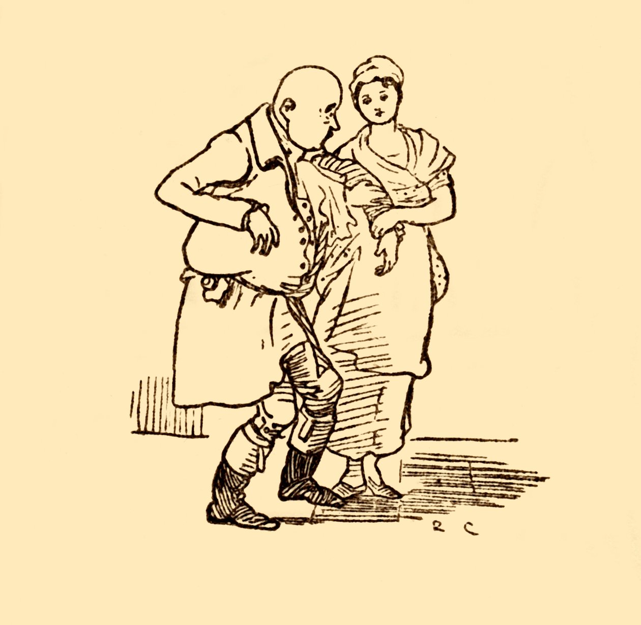 John Gilpin bir kez daha şapkasız ve peruksuz geliyor, 1878, c1918. by Randolph Caldecott
