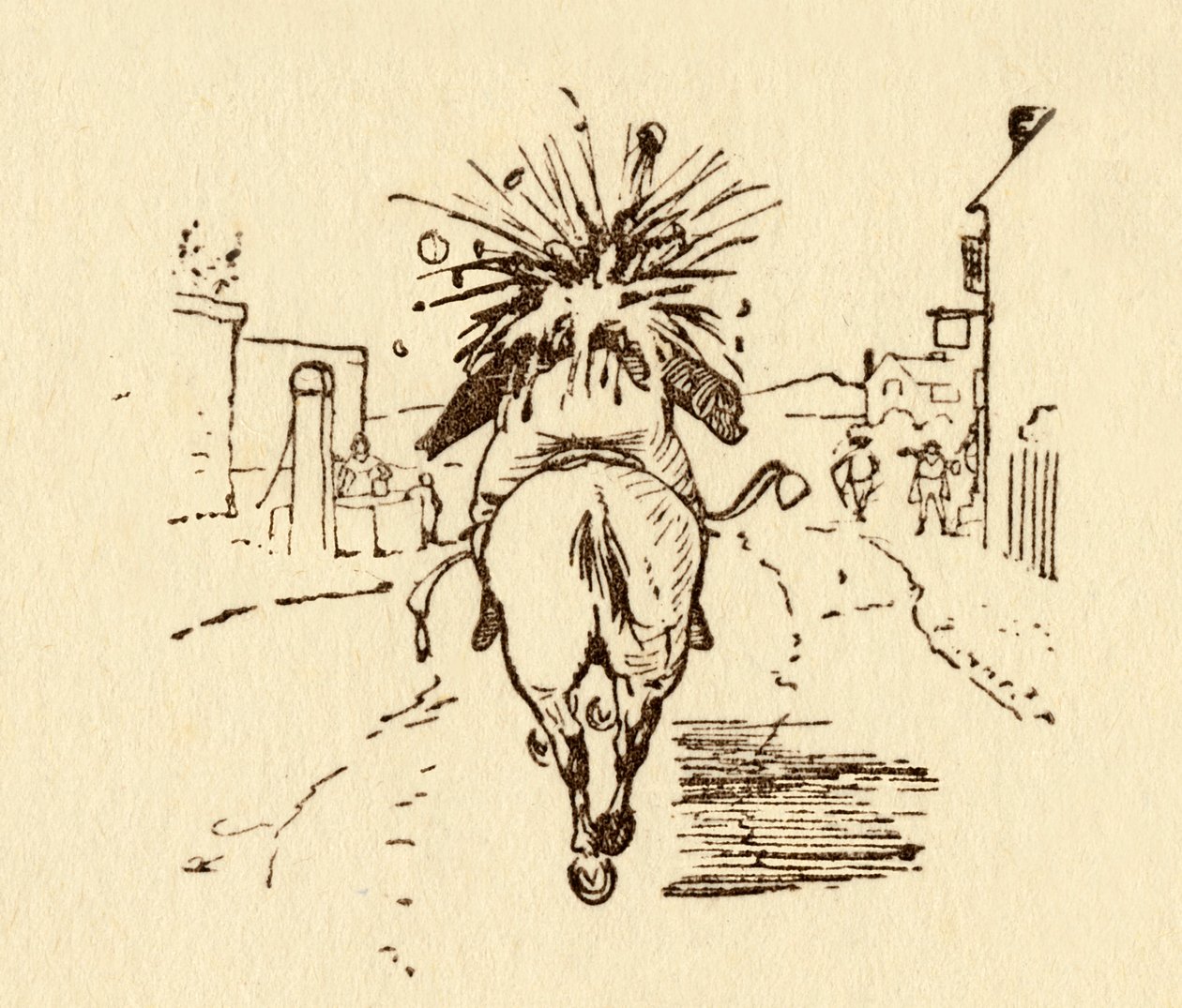 John Gilpins şarap şişeleri patlıyor, 1878, c1918. by Randolph Caldecott