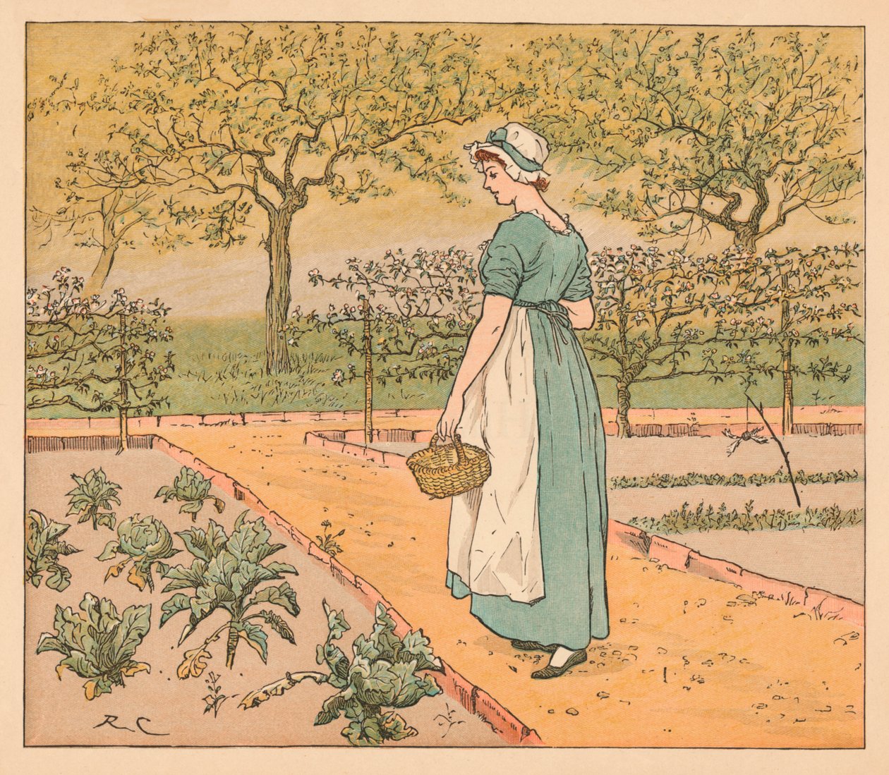 Böylece bahçeye gitti, c1885, 1934. by Randolph Caldecott