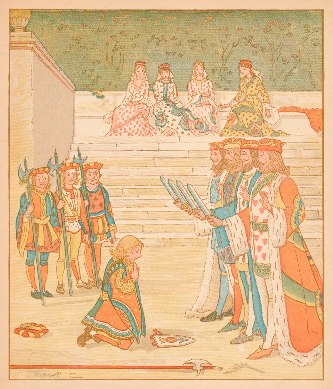 Kalplerin Düzeni, O Tartları geri getirdi ve bir daha çalmamaya yemin etti, 1880. by Randolph Caldecott