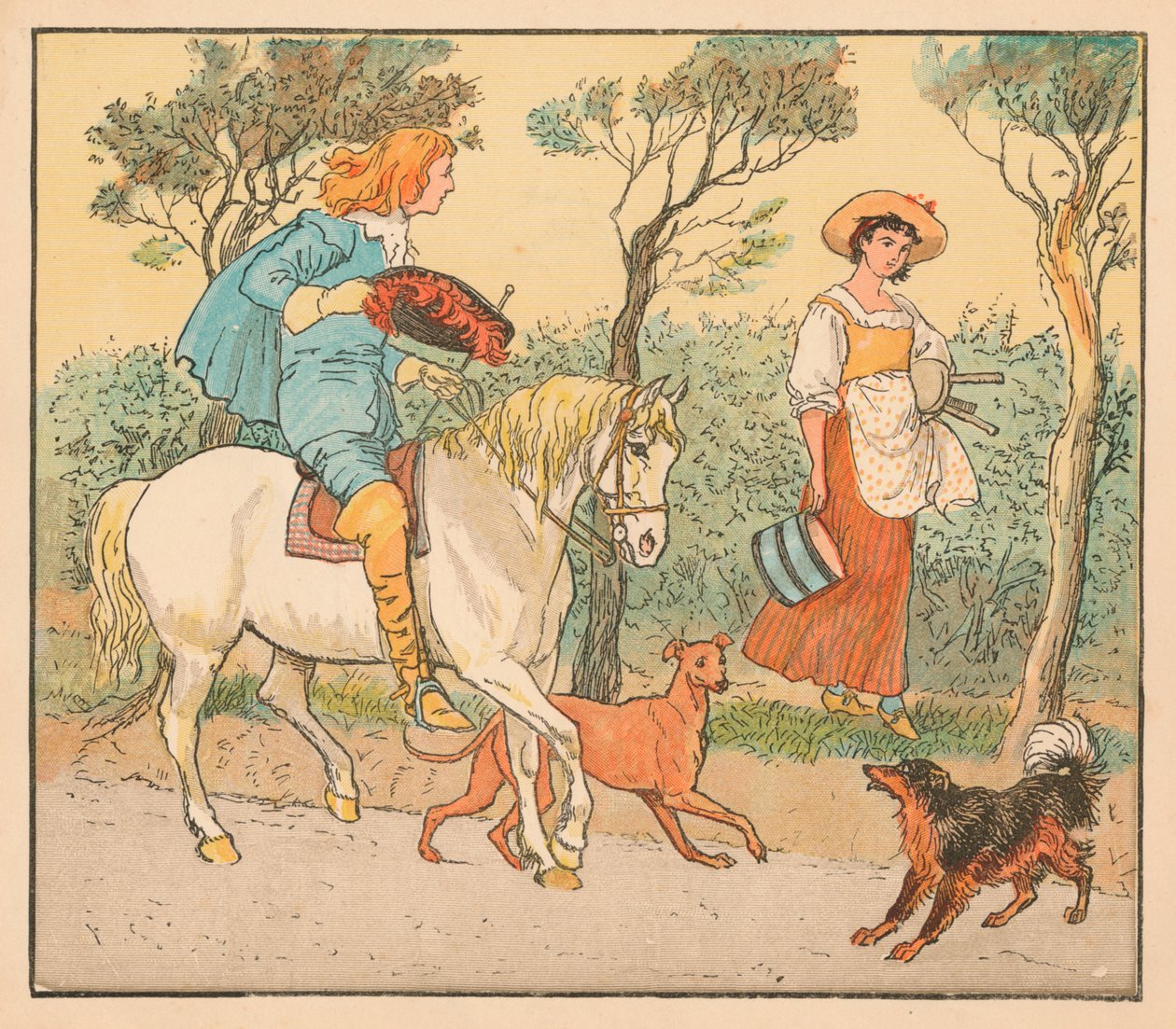 Nereye gidiyorsun, Güzel Hizmetçim, c1882. by Randolph Caldecott