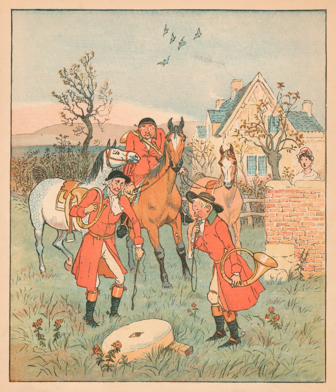 ...bir sonraki buldukları şey, bir homurtuydu, öğütülmüş bir taştı..., 1880. by Randolph Caldecott