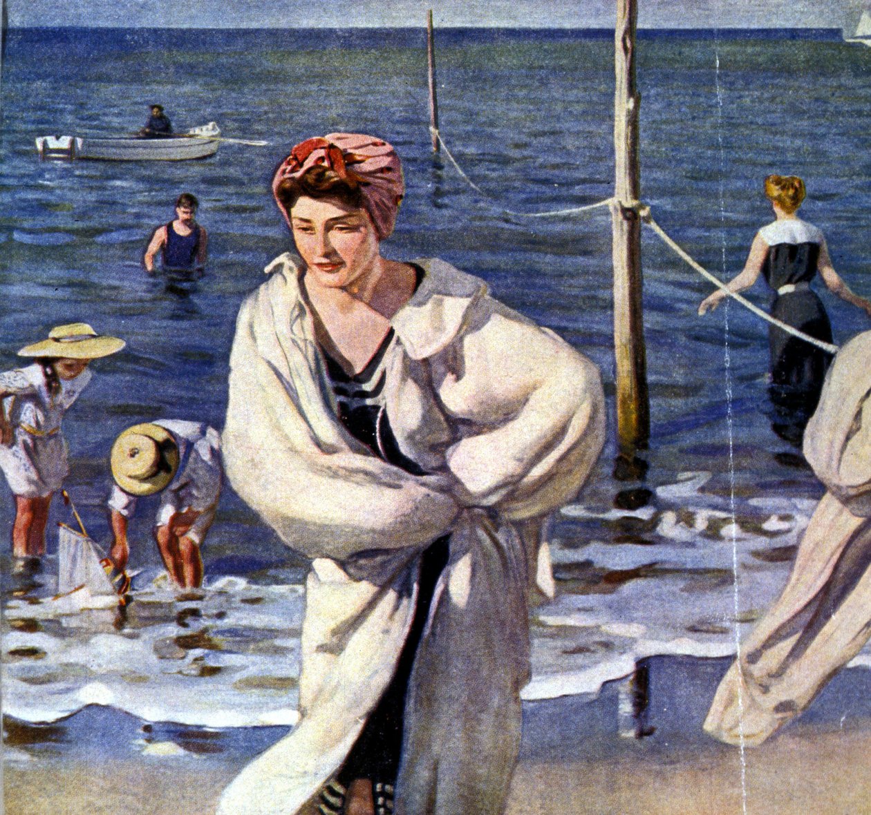 Rıhtımda, Raoul du Gardier'in (1871 - 1952) illüstrasyonu. by Raoul Du Gardier