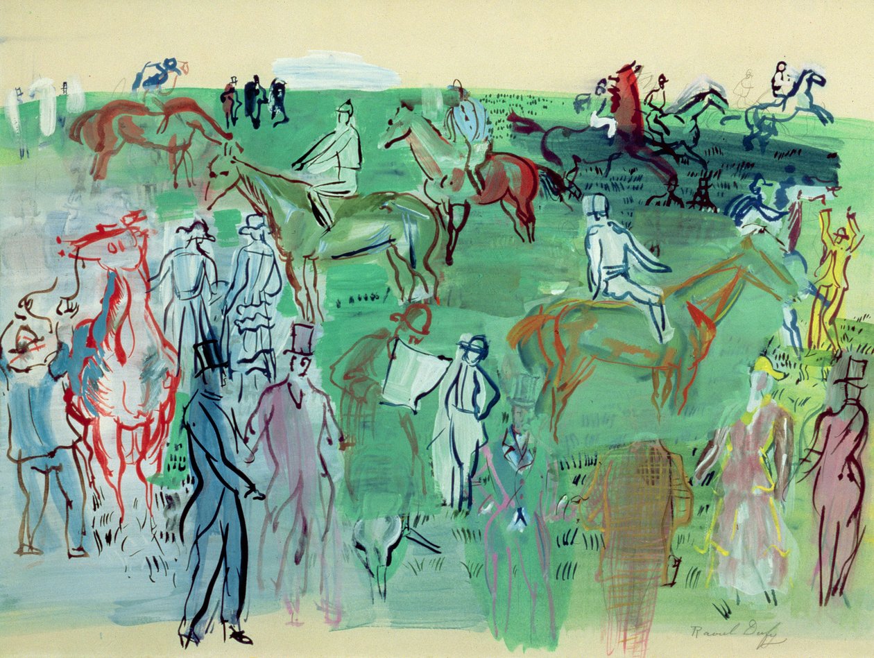 Yarışseverler Çimenlikte by Raoul Dufy