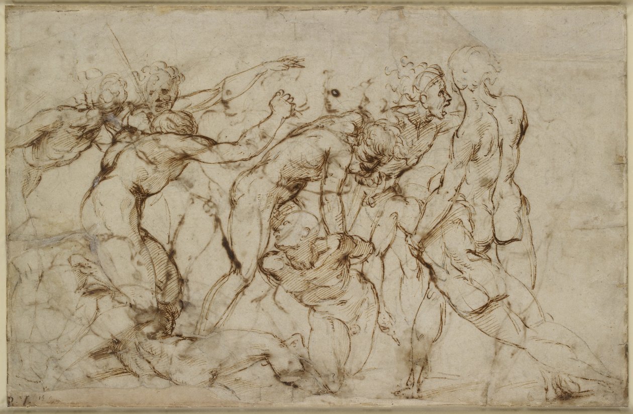 Tutsaklarla çıplak savaşçıların savaşı, WA1846.179 by Raffaello Sanzio Raphael
