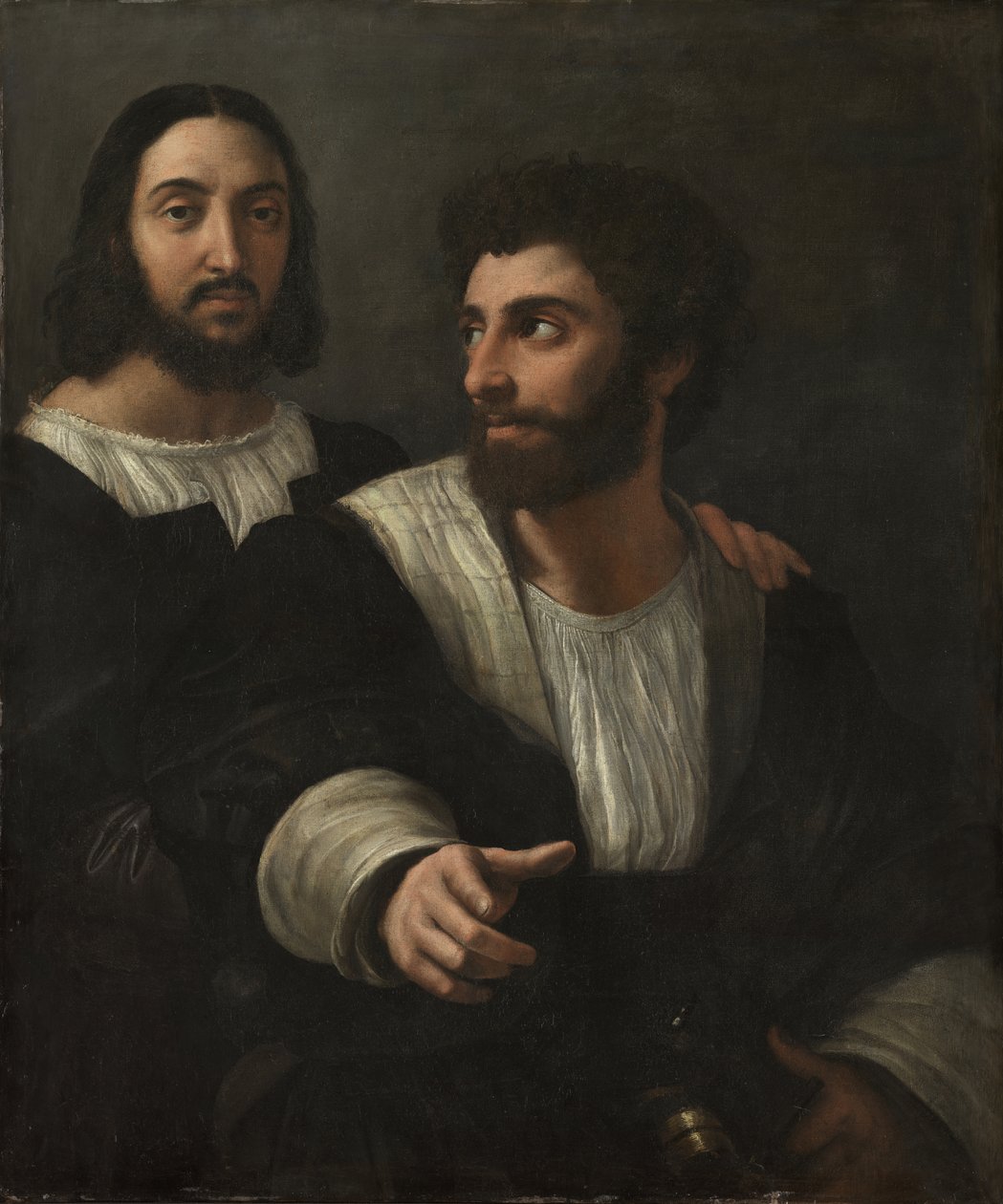 Sanatçının bir arkadaşıyla portresi by Raffaello Sanzio Raphael