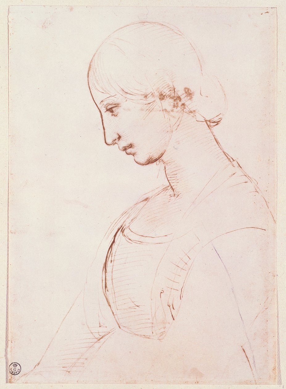 Genç bir kadının portresi (kalem ve mürekkep) by Raffaello Sanzio Raphael