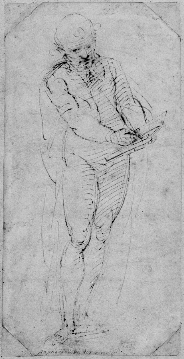 Recto: Kitapta yazan bir adam, WA1846.167 by Raffaello Sanzio Raphael
