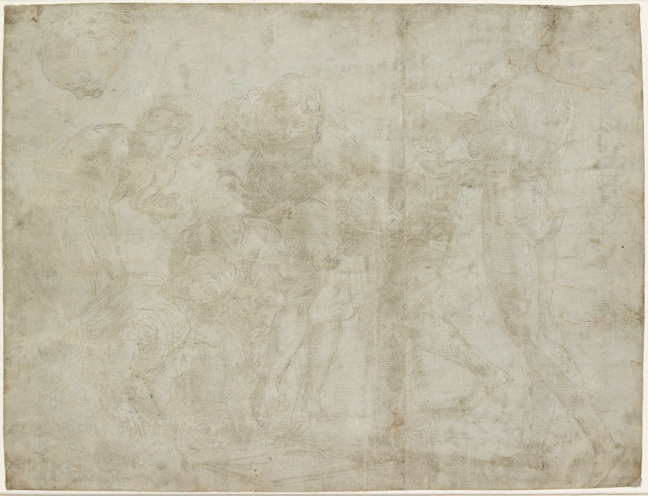 Recto: Öğrencilerine talimat veren Öklid, WA1846.194 by Raffaello Sanzio Raphael