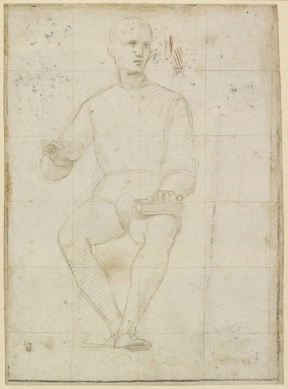 Recto: Oturan Bir Adamın Çalışması, WA1846.174 by Raffaello Sanzio Raphael
