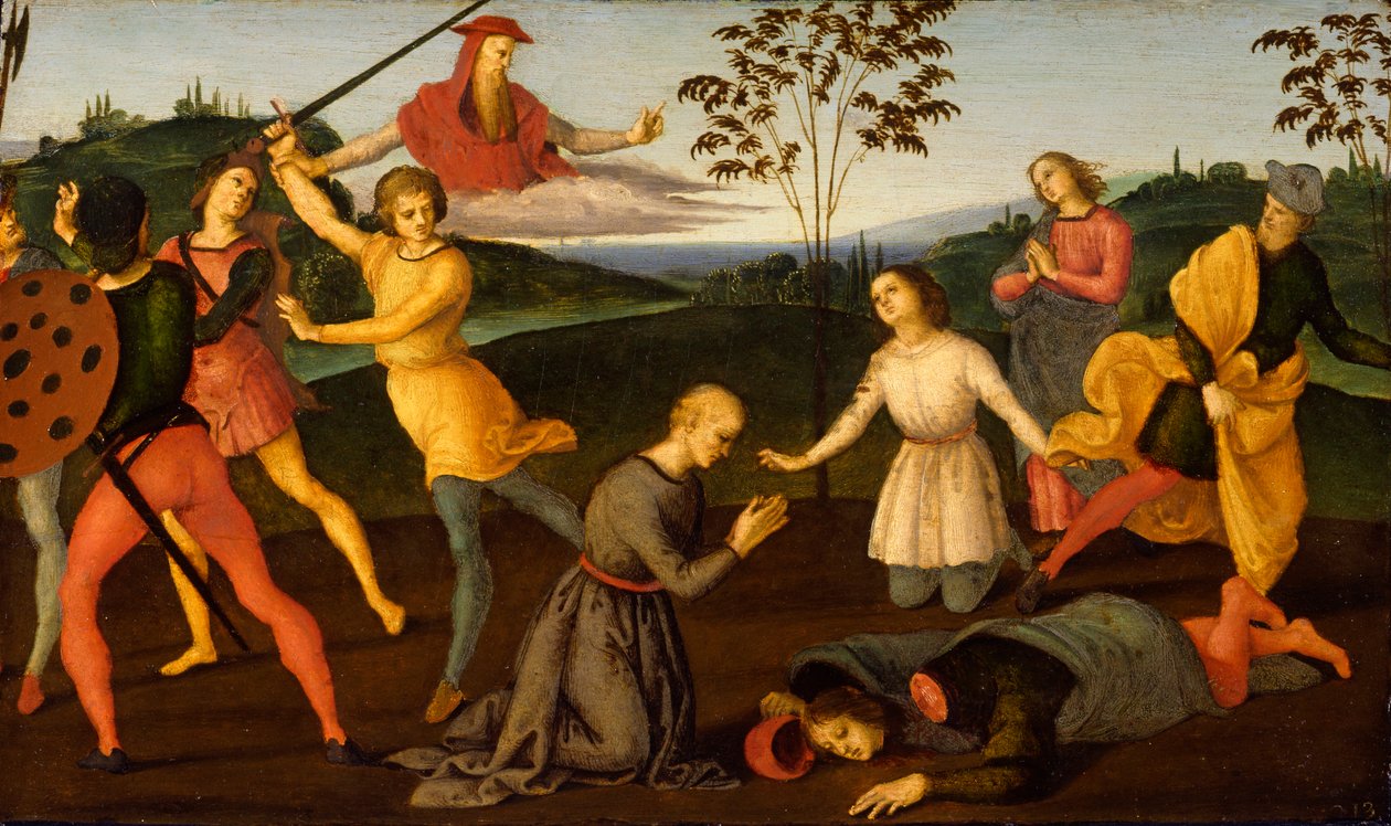 Aziz Jerome Sapkın Sabinian'ı Cezalandırıyor by Raffaello Sanzio Raphael