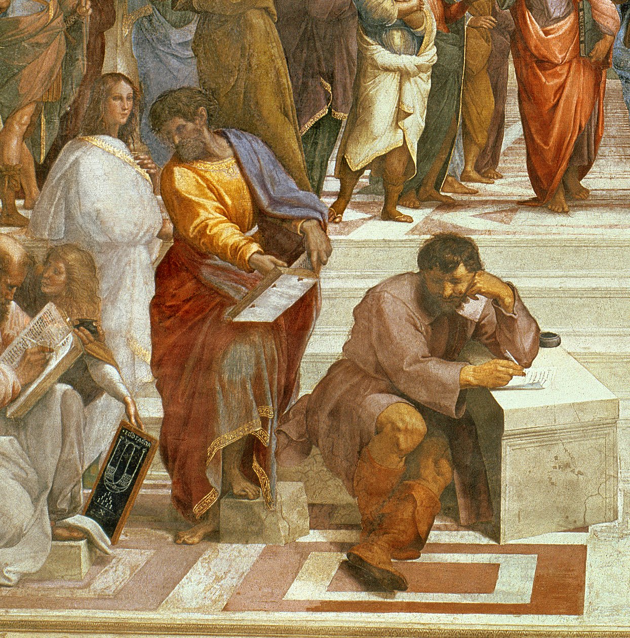 Atina Okulu, sol taraftaki figürlerin detayı, 1510-11 fresk detayı 87597 by Raffaello Sanzio Raphael