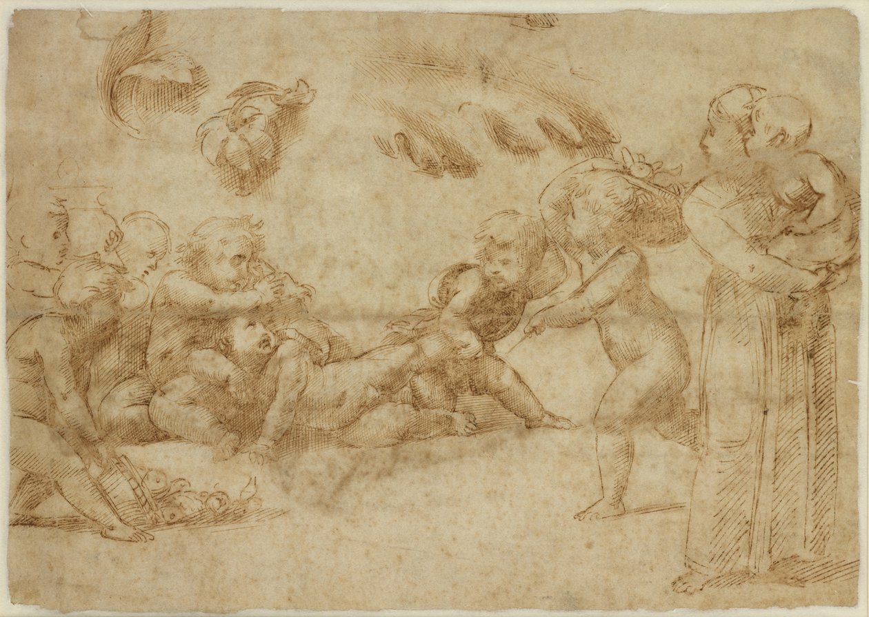 Verso: Amorini iş başında, WA1846.169 by Raffaello Sanzio Raphael