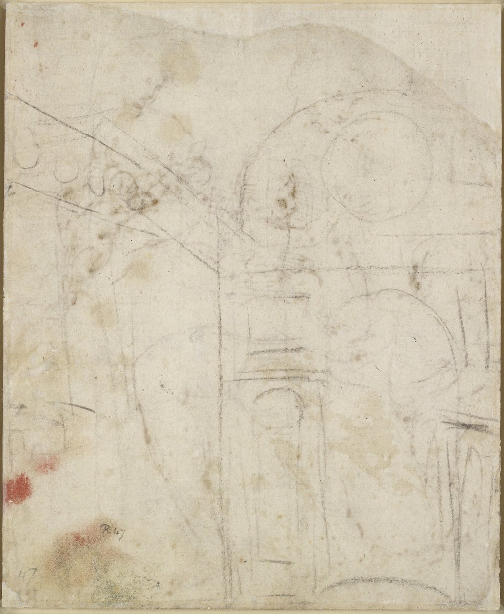 Verso: Bir nişin mimari detayı, WA1846.159 by Raffaello Sanzio Raphael