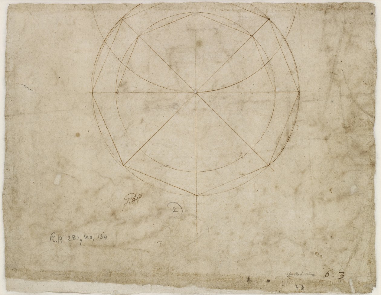 Verso: Küresel geometrik tasarım, WA1846.199 by Raffaello Sanzio Raphael