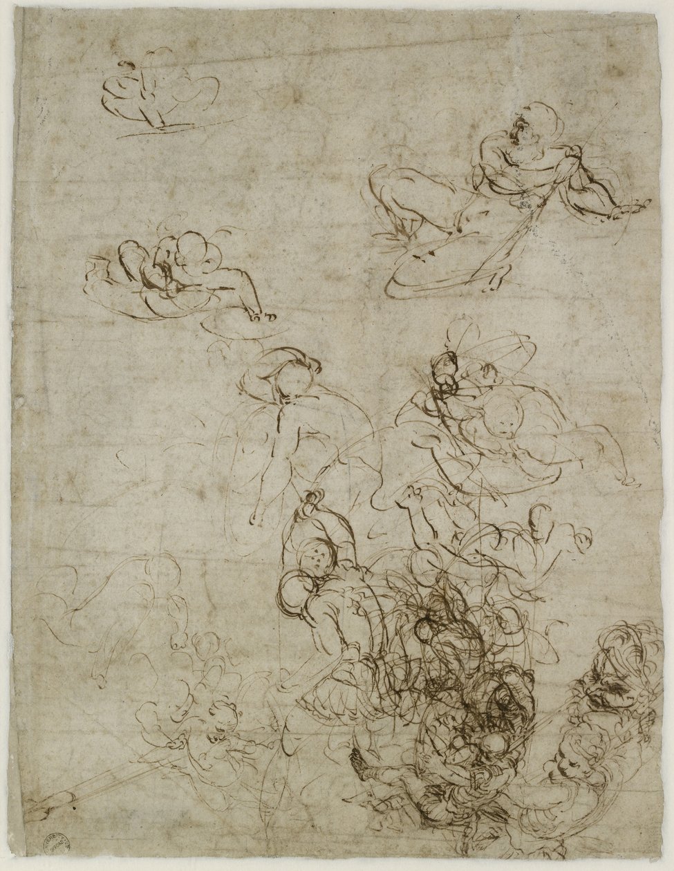 Verso: Bir Diriliş için Çalışmalar, WA1846.200 by Raffaello Sanzio Raphael