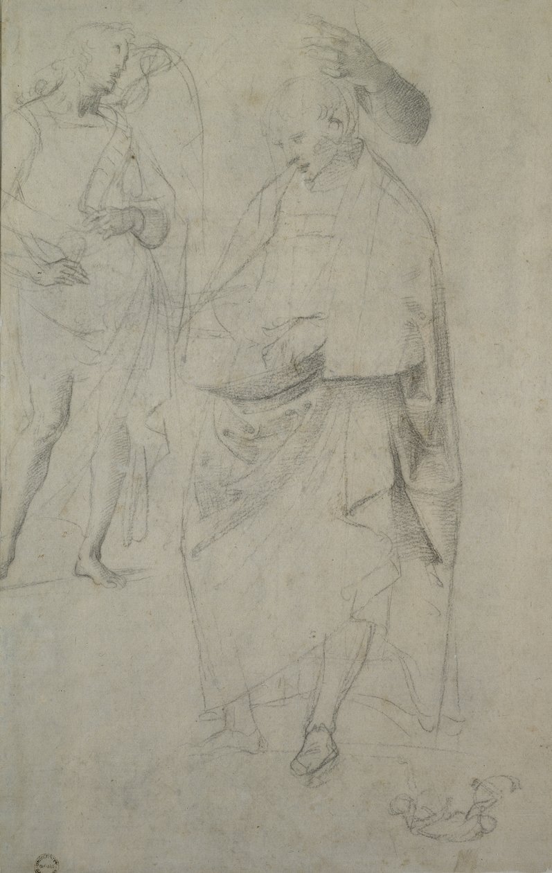 Verso: Bir Meleğin ve Ayakta Duran Bir Adamın Çalışması, WA1846.148 by Raffaello Sanzio Raphael