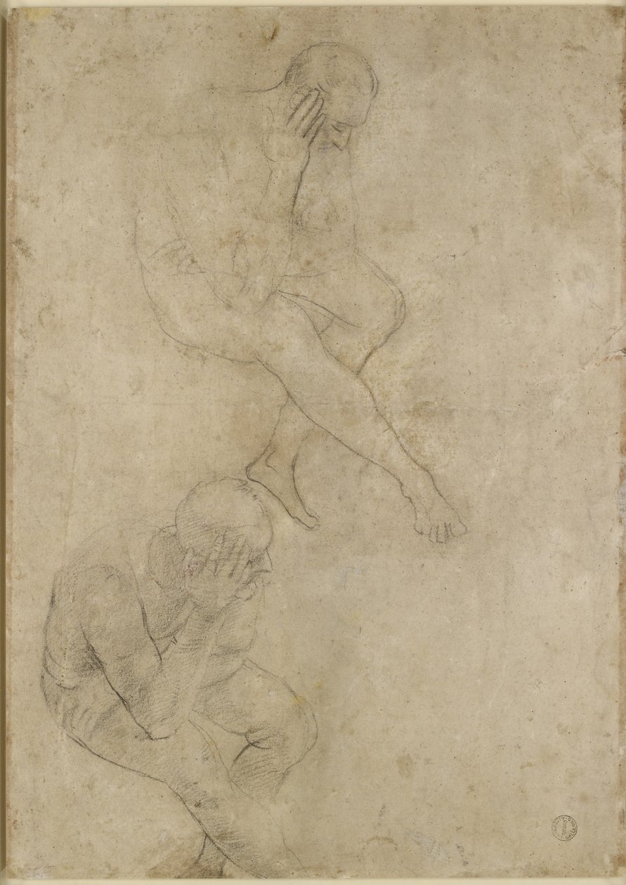 Verso: Yaşlı Bir Adamın İki Çalışması, WA1846.210 by Raffaello Sanzio Raphael