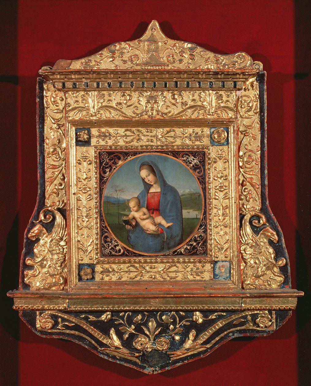 Virgin and Child, also called Madonna Conestabile (with frame), c.1502-4, (oil on wood) by Raffaello Sanzio Raphael