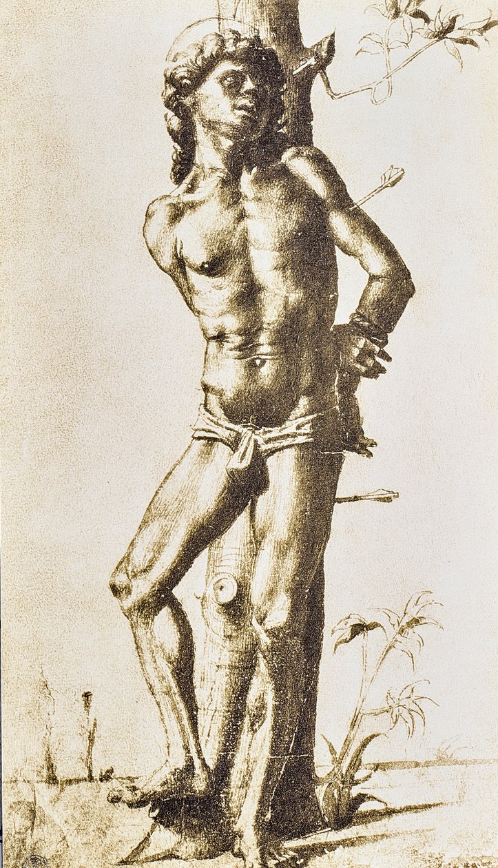 Raffaello Sanzio tarafından çizilen bir aziz figürü. Çizimler ve Baskılar Dolabı, Uffizi Galerisi, Floransa by Raffaello Sanzio Raphael