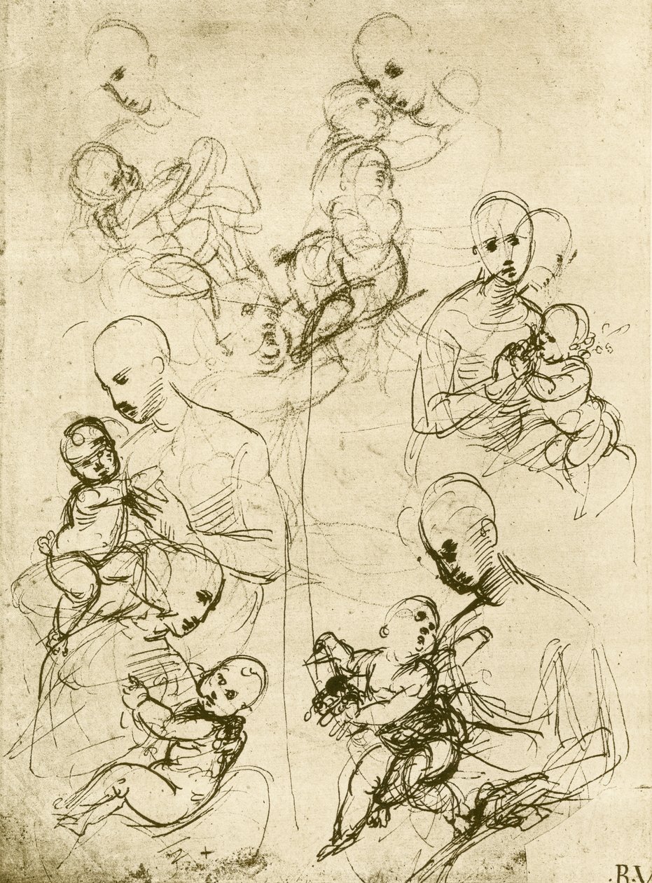 Six Madonna studies by Raffaello Sanzio Raphael