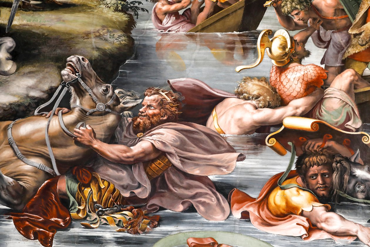 Milvian Köprüsü Savaşı, detay. 1517-1524 (fresk) by Raphael