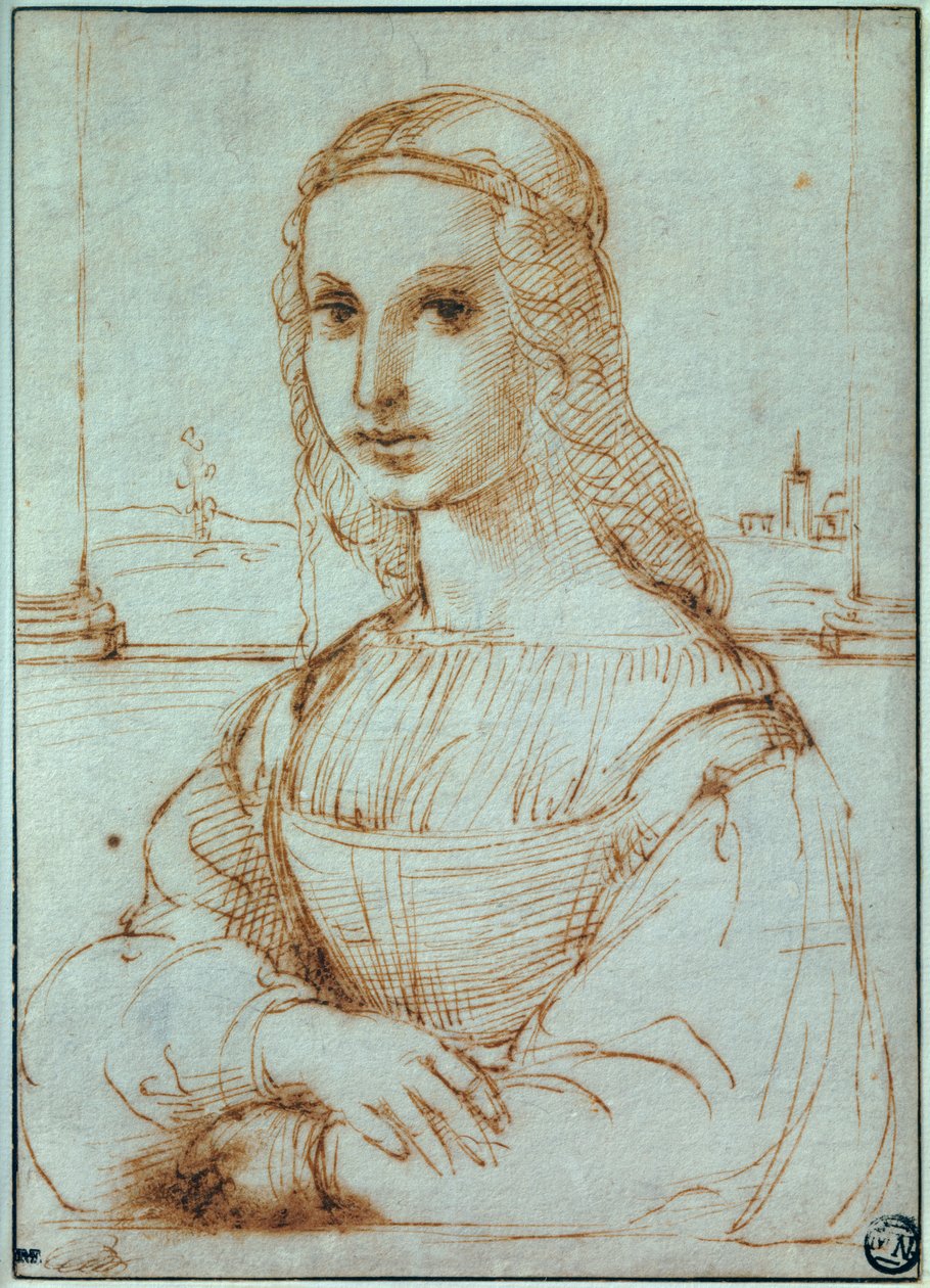 Raffaello Sanzio dit Raphael (1483-1520) tarafından çizilmiş Floransalı Kadın Portresi 1504 Paris, Louvre Müzesi by Raphael