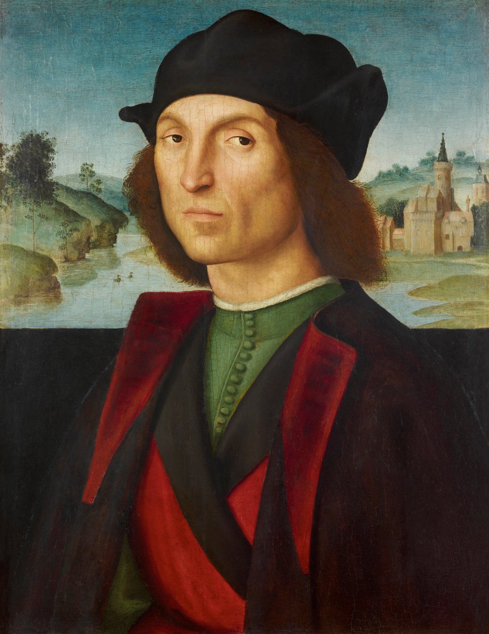 Bir adamın portresi par Raphael (1483-1520), yaklaşık 1502-1504 - Ahşap üzerine yağlı boya, 47,5x37,2 - Lihtenştayn Müzesi by Raphael