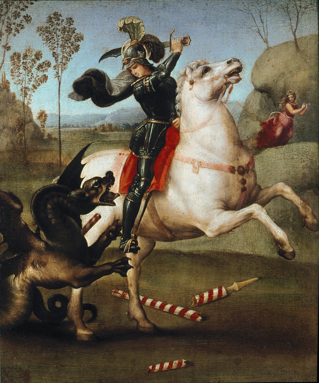 Aziz George ve Ejderha by Raphael (1483-1520)