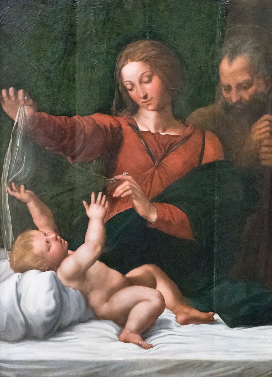 Halkın Madonna'sı, Loreto'lu Madonna veya Peçeli Madonna olarak da bilinen kutsal aile by Raphael (1483 1520)