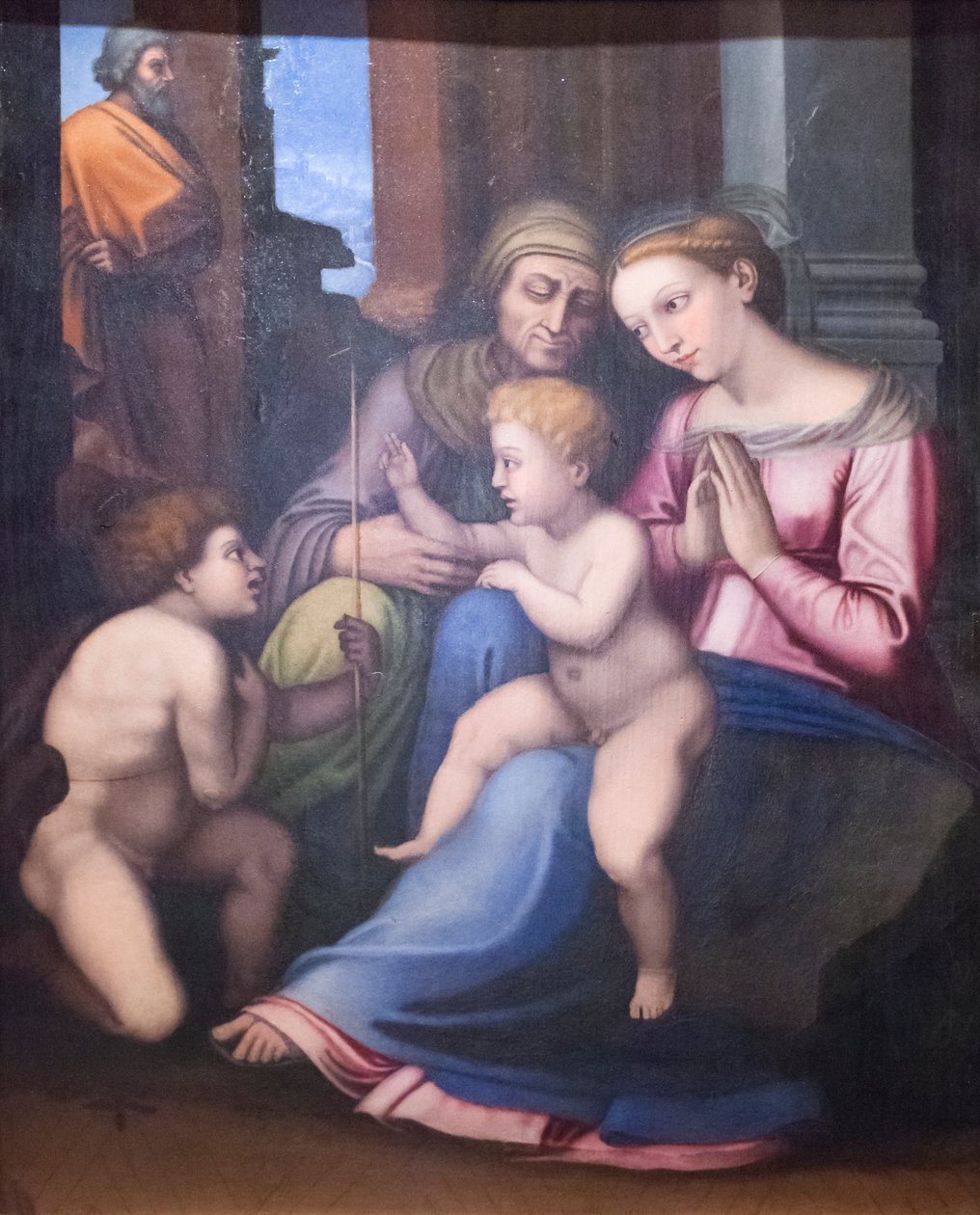 Aziz Elisabeth ve Vaftizci Yahya ile kutsal aile by Raphael (1483 1520)